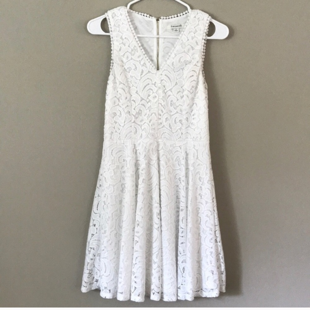 White lace skater dress Francesca’s Small